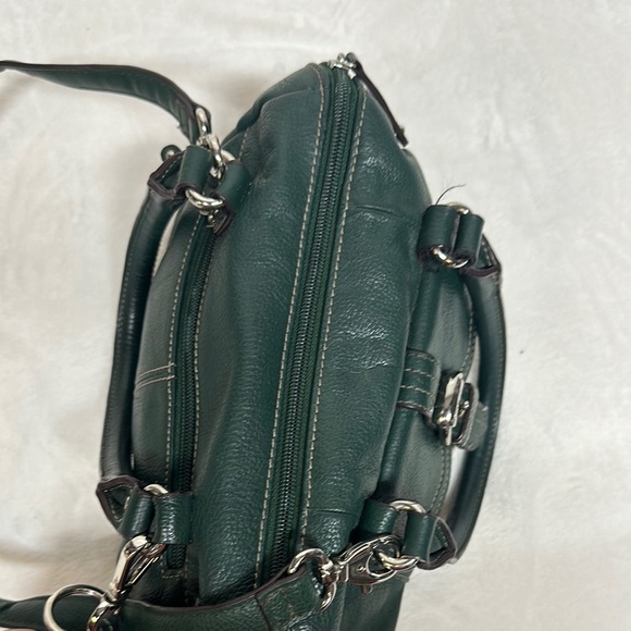 Tignanello Green Leather Satchel with Adjustable Strap - Picture 7 of 12